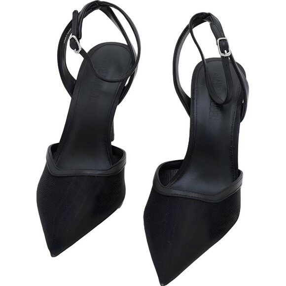 Steve Madden Alliance-M Black Mesh Slingback Pointed Toe Heels Women's US 8.5M - Picture 5 of 6